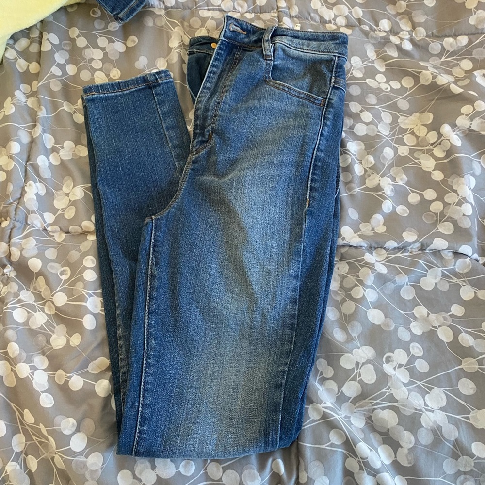 super high waisted garage jeans